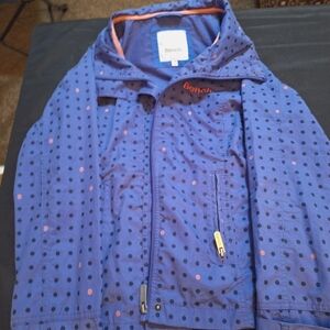 Bench Urbanwear Purple Polka Dot Rain Jacket Medium